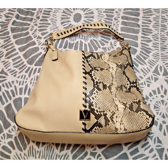 Victoria's Secret Shoulder Hand Curved Bag Sand Python Large - Picture 3 of 9